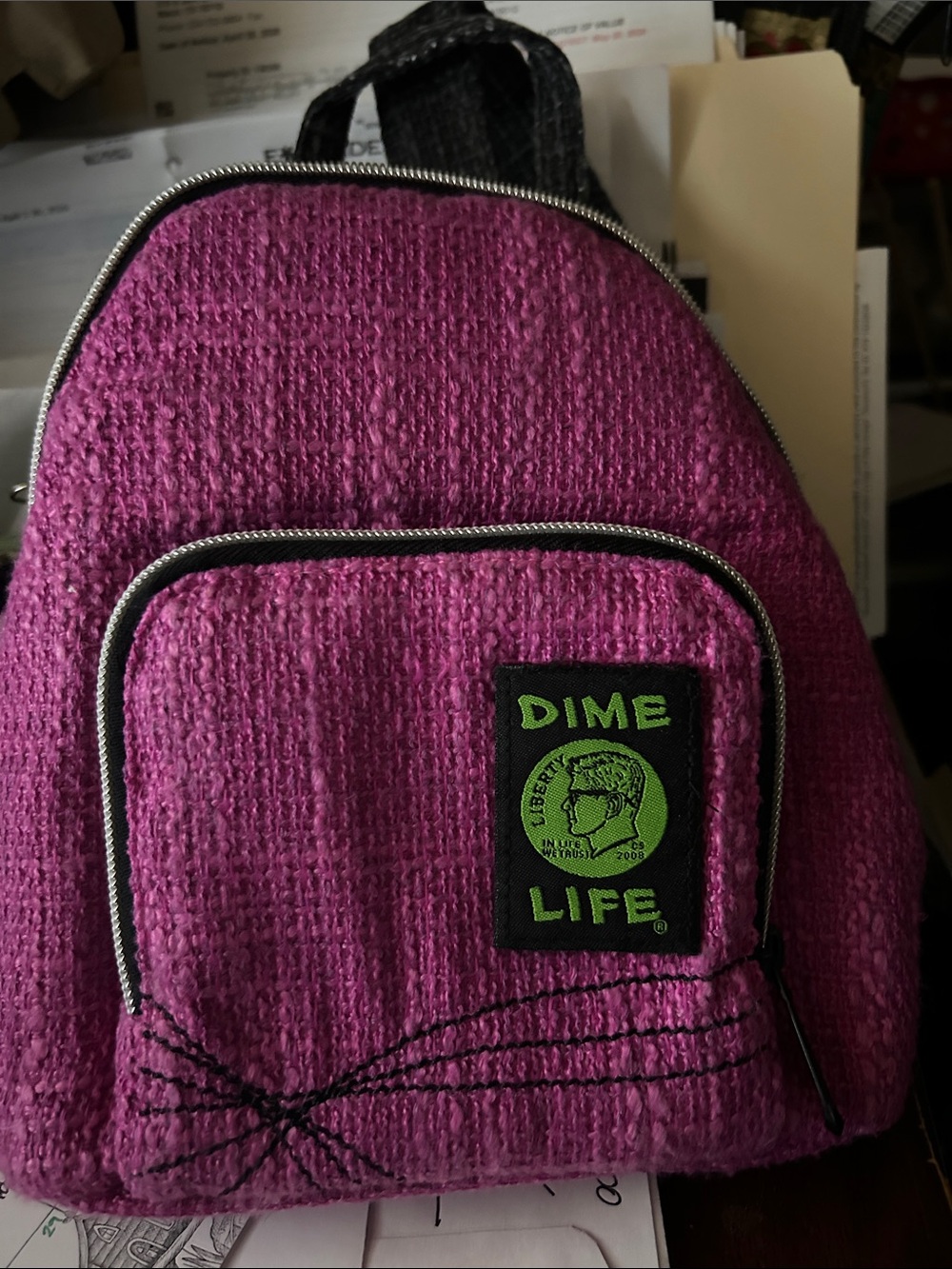Dime Life Purple Woven Mini Backpack